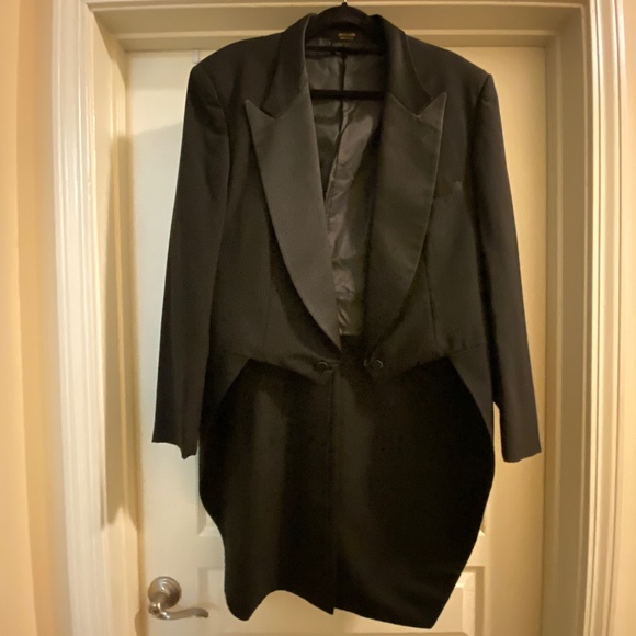 Pierre Cardin Vintage Men’s 46R Tailcoat Black Coat Blazer Jacket - Picture 1 of 2